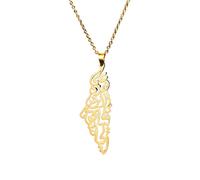 LHJHZDJC Collares con colgante árabe palestino para mujeres y hombres, gargantilla de cadena geográfica de campo, joyería de moda, accesorio de ropa de calle para hombres y mujeres, regalo casual