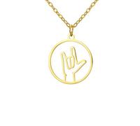 LHJHZDJC Collares de moda para mujer, con texto en inglés "I Love You" Rock Roll, accesorios para hombres y mujeres, regalo casual