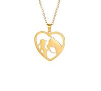 LHJHZDJC Collares de moda para mujeres con caballo, para niñas, mujeres, corazón, caballo, animales, joyería de moda para amantes de los caballos, accesorio de ropa de calle para hombres y mujeres