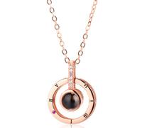 LHJHZDJC Collares de proyección para hombres y mujeres, joyería de moda para uso diario, 100 idiomas, con colgante "I Love You", joyería para amante, novia, pareja de moda, romántica, gran regalo para