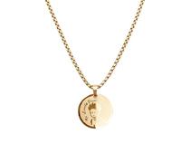 LHJHZDJC El acero inoxidable se puede sumergir en agua y no se desvanece, de acero de titanio, monedas de príncipe, lindo collar largo para mujer, regalo para ella
