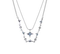 LHJHZDJC Gargantilla gótica de estrella irregular para mujer, cadenas de cuello de doble capa, cadena de clavícula corta Y2K, gargantilla de estrella, joyería de calle, accesorio para hombres y