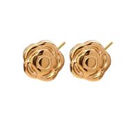 LHJHZDJC Material de acero de titanio, pendientes de tuerca de rosa simples para mujer, aretes de nicho de alta gama, antialérgicos, regalo para ella