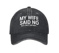 LHJHZDJC Mi Esposa Dijo Que no es humorístico Regalo para Marido Gorra de Mezclilla Diseño Transpirable Gorras de béisbol para Hombres
