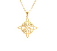 LHJHZDJC Para hombres y mujeres, joyería de moda de brujería, collar de nudo de bruja para mujer, cadenas de cuello Valknut Triskelion Ankh Cruz Pentáculo, joyería gran regalo para ella y él