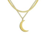 LHJHZDJC Para hombres y mujeres, joyería de moda minimalista, estrella de luna, collar de doble capa para mujer, cadena de serpiente simple, joyería bohemia, gran regalo para ella y él