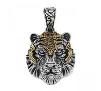 LHJHZDJC Para hombres y mujeres, joyería de moda retro con colgante de cabeza de tigre, collar de animal, adecuado para hombres, moda, punk, rock, hip hop, joyería de tendencia, gran regalo para ella