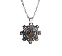 LHJHZDJC Para hombres y mujeres, joyería de moda retro, gótica, nórdica, mitología nórdica, en forma de corazón, collar con colgante de timón, para hombre, hip hop, punk, joyería genial, gran regalo