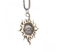 LHJHZDJC Para hombres y mujeres, joyería de moda vintage que todo lo ve, sol Dios, collar para hombres y mujeres, fiesta de rock, amuleto de moda, gran regalo para ella y él