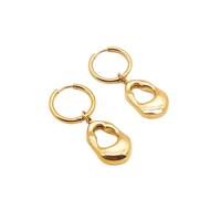 LHJHZDJC Pendientes de acero inoxidable que no se decoloran, joyería de acero de titanio, aretes de calabaza sólida al vacío para mujer, regalo para ella