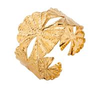 LHJHZDJC Pulsera ancha con personalidad retro de hoja de oro de nicho versátil con apertura en C, accesorios de regalo para ella