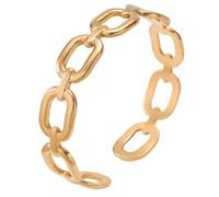 LHJHZDJC Pulsera de acero de titanio que no se desvanece, ajustable, de acero inoxidable, joyería femenina exagerada de alta gama, pulsera abierta, regalo para ella