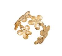 LHJHZDJC Pulsera de acero inoxidable para mujer, diseño de flores de nicho ligero, estilo de lujo, joyería de mano personalizada de cinco pétalos, regalo para ella