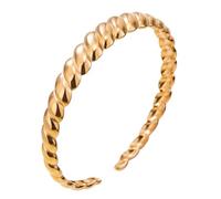 LHJHZDJC Pulsera de apertura de retención de color chapado simple para mujer, adorno de mano dorado de alta gama, diseño de nicho de lujo, regalo para ella