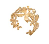 LHJHZDJC Pulsera de moda con patrón de flores plateadas, diseño de nicho de apertura, pulsera hidráulica de acero inoxidable simple y de alta gama, regalo para ella