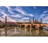 LHJOYSP Juego de Piezas Puzzle 1000 Piezas City Bridge Tower Zaragoza, España 75x50cm