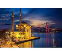 LHJOYSP Puzzle Adultos Puzzle 1000 Piezas Puente de la Ciudad Luces Estrecho Mezquita Estambul turquía 75x50cm