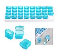 LHKJ 31 Días Organizador de Píldoras Caja, Organizador de Pastillas para Viaje, Caja Mensual para Pastillas, Medicamentos Recordatorio Píldora Caja, Compartimientos Extraíbles