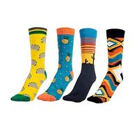 LHKJ 4 pcs Calcetines para Hombre Calcetines de Algodón de Colores Calcetines Divertidos