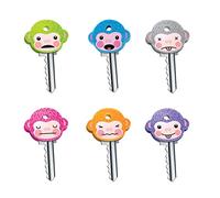 LHKJ 6 PCS Cubierta de Llaves Tapa Lindo Mono para Llaves de Cobertura Cubierta Funda Superior Colorido Hecho de plastico