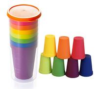 LHKJ 8 pcs Vasos de Plástico, Vasos de Whisky, Vasos de cóctel, Vasos de Fiesta, Vaso de plástico Son irrompibles, Sin BPA, Reutilizables y encajables