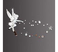 LHKJ DIY Espejo Pegatina Pared con Forma de Hada Estrellas y ángel, Etiqueta de la Pared del Espejo Decoración para Casa Habitación ect