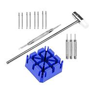 LHKJ Kit de Reparación de Relojes, Reparación de Relojes Removedor Cadenas Soporte de Correa de Reloj/Martillo/Pernos de Reloj/Delantero de Perno, Juego de Reparación de Herramientas de Relojero