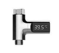 LHKJ Pantalla LED Termómetro de Ducha, Pantalla LED Digital de Temperatura de la Ducha, Monitor de Temperatura del Flujo de Agua con Pantalla Giratoria de 360°