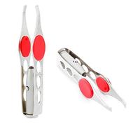 LHKJ Pinzas Cejas, Pinzas de Acero Inoxidable con Luz, Herramienta de Maquillaje para Cosméticos de Cejas, Pinzas Depilar para Quitar el Pelo de Pestañas