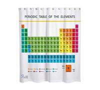 LHKJ Tabla Periódica Cortina de Baño, innovadora Tabla periódica Cortina de Ducha, Material Resistente al Agua Durable Estampa Digital 180x180 cm