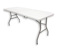 LHKveritas 240 Cm Mesa Plegable Comedor, Blanca, Ideal para Picnic, Barbacoa, Jardín, Camping, Bodas Y Fiestas