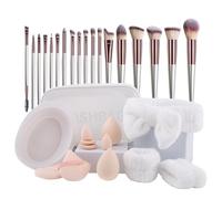 LHLXZQ Premium Professional Makeup Brush Set with 18 Brushes + 13 Accessories and Travel Bag, Makeup Brush Set for Blush, Foundation, Concealer, Loose Powder
