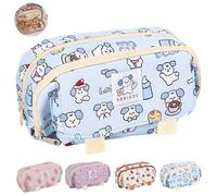 LHLZNB Estuche grande - Estuche transparente y grande para niñas, bonito estuche para la escuela, estuche personalizado, diseño estético, perfecto para exámenes, estuche legami., Blue, Encantador