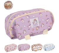 LHLZNB Estuche grande - Estuche transparente y grande para niñas, bonito estuche para la escuela, estuche personalizado, diseño estético, perfecto para exámenes, estuche legami., Purple, Encantador