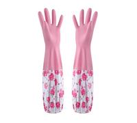 LHLZNB Guantes de caléndula medianos, guantes de lavado, tareas domésticas y de jardín, deshierbe, jardinería, lavado, limpieza y lavavajillas, mangas de protección adicional, impermeables y forrados