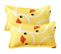LHLZNB Juego de 2 fundas de almohada 100 % de algodón, fundas de almohada para cuna, 50 x 75 cm, suave y transpirable, para cama de niño y niña, funda de almohada de viaje para niños (amarillo