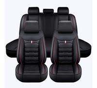LHMM Coche Juegos de Cubreasientos, para Renault Kadjar 2015 2016 2017 2018-2022 5 Plazas Cuero Protector de Asiento de Coche Accesorios,Standard Version-Black Red