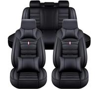 LHMM Fundas de Asiento de Coche para Ford Fiesta 2009-2016, Delanteros Y Traseros Funda De Asiento Impermeable Cuero Fundas Protección Cojín,Black