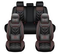 LHMM Fundas para Asientos de Coche en Cuero para BMW E46 Compact 2001-2004 316Ti 318Ti 320Td 325Ti, Juego Completo de 5 Piezas, Protectores de Asiento Impermeables Antideslizantes