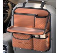 LHMM Organizador Asiento Coche para VW CC T-ROC Golf 4 5 6 7 New Beetle Passat 2000-2023 2024, Organizador de Asiento Trasero para Mesa Plegable Organizador de Asiento de Coche,Orange