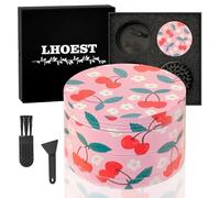 LHOEST 50 MM Grinder Metalico Molinillo Especias Sal Grinder Rosa Cerezas 4 Capas de Diseño Molinillo con Rascador y Cepillo de Plástico para Cocina Cocinando