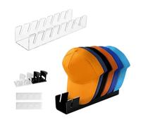 LHOEST Organizador de Gorras Hombre Mujer 6 Piezas Colgador de Gorras Armario Organizador Gorras Pared Colgador Gorras Adhesivo Porta Gorras Acrílico para 18 Gorras De BéIsbol Negro Transparente