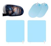 LHOUCHONS 4 Piezas Coche Espejo Retrovisor PelíCula para Toyota for Yaris LE 2017-2019, Espejo Retrovisor Coche PelíCula Anti-Vaho Protector Pantalla Accesorios,Rectangle + Oval