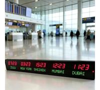 LHQYA Reloj De Pared Digital Led con Visualización De La Hora De 5 Ciudades Y Zonas Horarias Mundiales, Longitud De Onda: 620-625 NM, Ajuste De Brillo De 3 Niveles, Varios Modos De Configuración