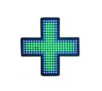 LHQYA Señal De Cruz Médica LED, Luz De Cruz De Farmacia con Cadena De Metal Colgante, 3 Modos De Parpadeo, Tamaño: 480 * 480 * 25 Mm, para Farmacia