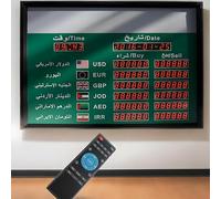 LHQYA Tablero De Visualización De Tipo De Cambio De 80 * 60 Cm, Reloj con Tipo De Cambio Mundial De 6 Países, Control Remoto Y Temporizador De Actualización, para Instituciones Financieras