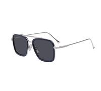 LHSDMOAT Gafas de sol para hombres y mujeres, gafas de sol retro con montura metálica Iron Man Edith Gafas de sol vintage Tony Stark Nerd Gafas cuadradas