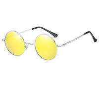 LHSDMOAT Gafas de sol polarizadas UV400 unisex, gafas de sol redondas vintage style Lennon para hombres mujeres, gafas de sol hippie de viaje de conducción retro