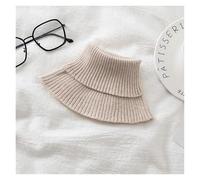 LHSJYG Cuellos Desmontables Jersey de Punto elástico Que combina con Todo for otoño e Invierno, Cuello Falso, Blusa con Cuello Falso, Cuello Desmontable, Cuello Falso de Camisa for Mujer(Khaki)