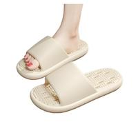 LHSJYG Pantuflas Invierno Homem Pantuflas de interior con suela suave, antideslizantes, de secado rápido y con huecos for masaje de pies(White,40-41)